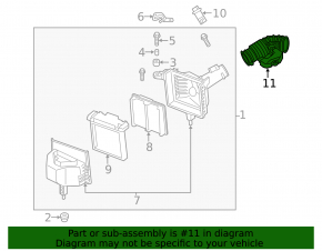 Air duct with resonator Infiniti M Q70 11-19 3.7