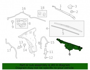 Cadillac CTS 14-19 Windscreen Wiper Trapezoid with Motor