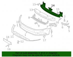 Front bumper reinforcement VW CC 13-17 rest