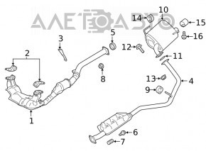 Exhaust manifold with catalytic converter Subaru Forester 19-SK rusty
