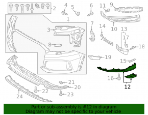 Right front bumper lip for Audi Q7 2020-2024