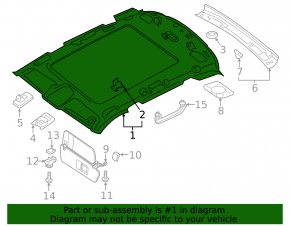 Black headliner for the Audi Q7 20-26