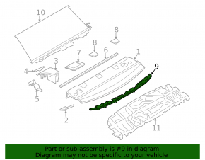 Rear shelf trim BMW 4 F32 14-20 Coupe, black