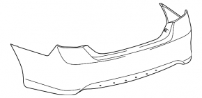 Rear bumper bare Toyota Camry v50 12-14 usa LE XLE on the left, torn