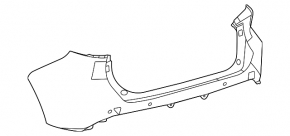 Bare rear bumper Toyota Venza 21-24 for parking sensors Limited, XLE, graphite, scratches