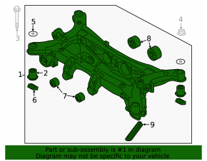 Rear subframe Kia Sorento 14-15 AWD