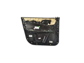 Jeep Compass 17-21 front right door panel, black, with black leather insert, black leather armrest with brown and white stitching, with handle, scratches