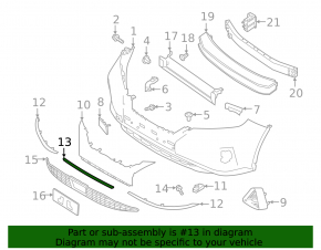 Front bumper central molding for Nissan Murano 19-24 rest.