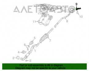 Rear left muffler bracket Jeep Compass 17- 2.4