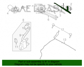 Right wiper arm for Honda Civic 4D 06-09
