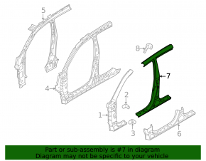 Body pillar central left Kia Sorento 10-15