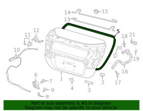 Trunk lid seal Honda Clarity 18-21 usa