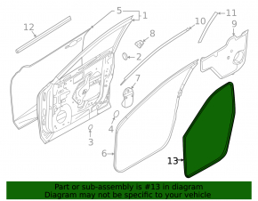Door seal front left Nissan Rogue 21-23 JP built