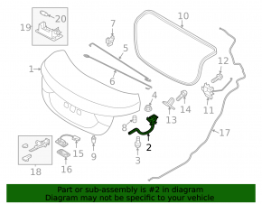 Right trunk lid hinge Hyundai Elantra UD 14-16