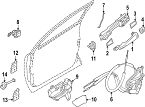 Door hinge lower front left Nissan Rogue 21-24