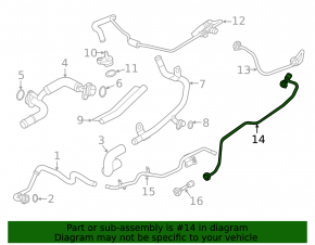 Cooling return pipe from the radiator tank of the Audi A5 F5 17-25
