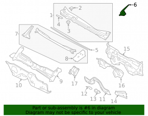 Left windshield wiper seal Subaru Impreza 24-26