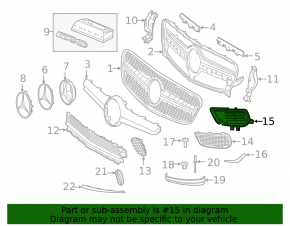Front bumper air duct left Mercedes GLA 45 AMG 18-19