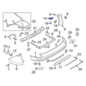 Rear bumper mount left Ford Escape MK3 17-19 rest
