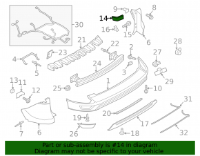 Rear bumper mount left Ford Escape MK3 17-19 rest