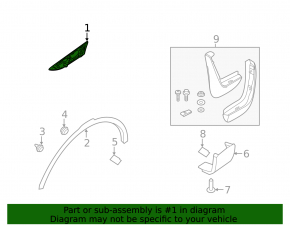 Left wing emblem molding for Land Rover Discovery 17-25, black
