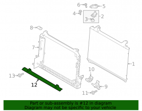 Lower radiator deflector for Mercedes Land Rover Range Rover Velar 18-23 2.0, 3.0, 5.0