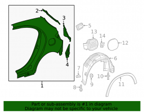 Quarter wing rear right Mercedes GLA 15-20