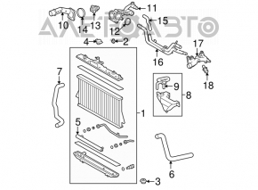 Lower cooling hose for Toyota Highlander 2008-2013 3.5