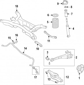 Rear left shock absorber Mitsubishi Outlander 18-19 PHEV