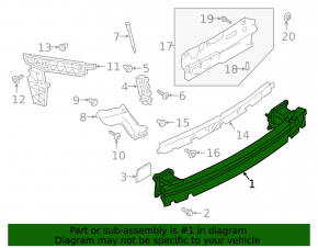 Rear bumper reinforcement for Audi A6 C8 19-24