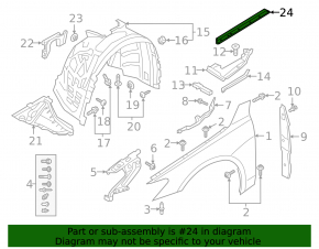 Front left hood-wing seal for Audi A7 19-25