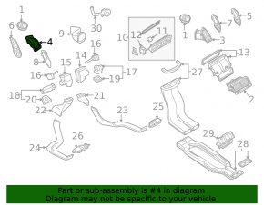 Left dashboard air duct Audi Q7 4L 10-15 with chrome, broken guides