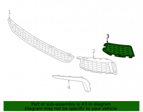 Front bumper grille, left side, BMW 5 G30 21-23 rest.