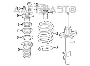 Shock absorber support front left Acura MDX 14-20