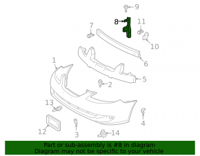 Left front bumper mount for Toyota Solara 2.4 04-08