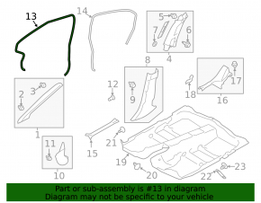 Door seal front left Subaru Impreza 17-23 GK