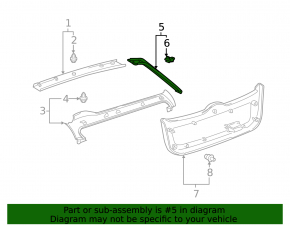 Left Trunk Door Trim Toyota Prius 20 04-09
