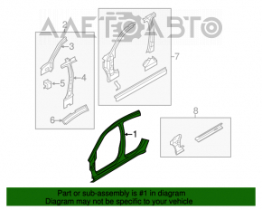 Body pillar center left Chrysler 200 11-14