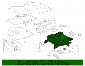 Left passenger seat runner for Lexus NX200t NX300h 15-21