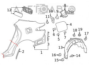 Fuel filler flap Toyota Camry v70 18-18