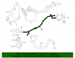 Cooling system pipe metal Audi Q5 80A 18-25 3.0T
