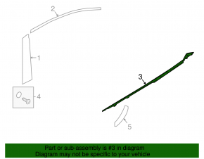 Door-glass molding, central rear right, chrome, Hyundai Elantra AD 17-20
