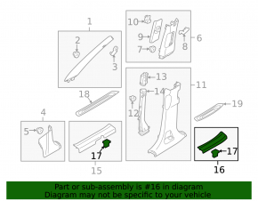 Door sill trim rear left Kia Sorento 10-15 black