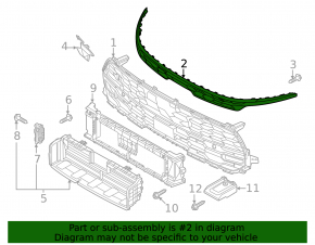 Upper radiator grille trim for Kia Niro 23-25, gloss black