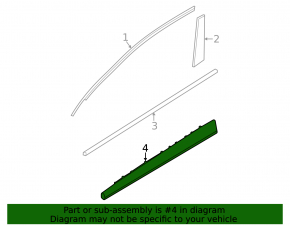 Lower front left door trim for Kia EV6 22-24 GT, GT-Line