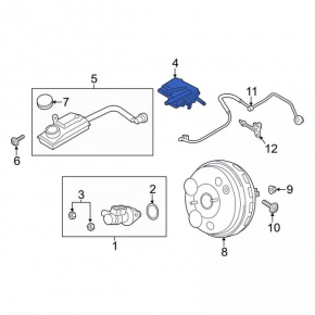 Ford Escape MK3 13-19 Brake Fluid Reservoir with Cap
