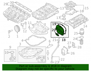 Front cylinder head cover Audi A4 B9 17- 2.0T