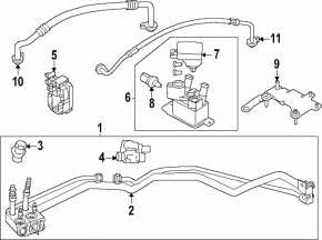 Air conditioning pipe to rear cooler low pressure Polestar 2 21- without heat pump