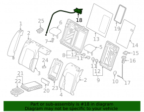Rear seat folding lever right Audi A4 B8 08-16 black