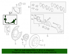 ABS sensor wire rear left Acura TLX 15-